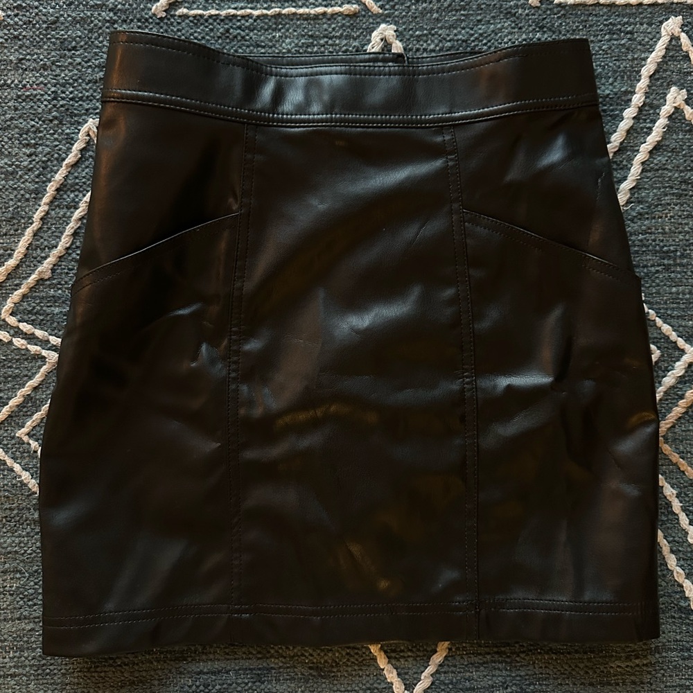Faux Leather mini skirt - h&m